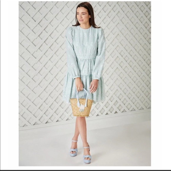 ANTONIO MELANI Dresses & Skirts - NWT Antonio Melani x Born on Fifth Flora Crew Neck Long Blouson Sleeve Eyelet